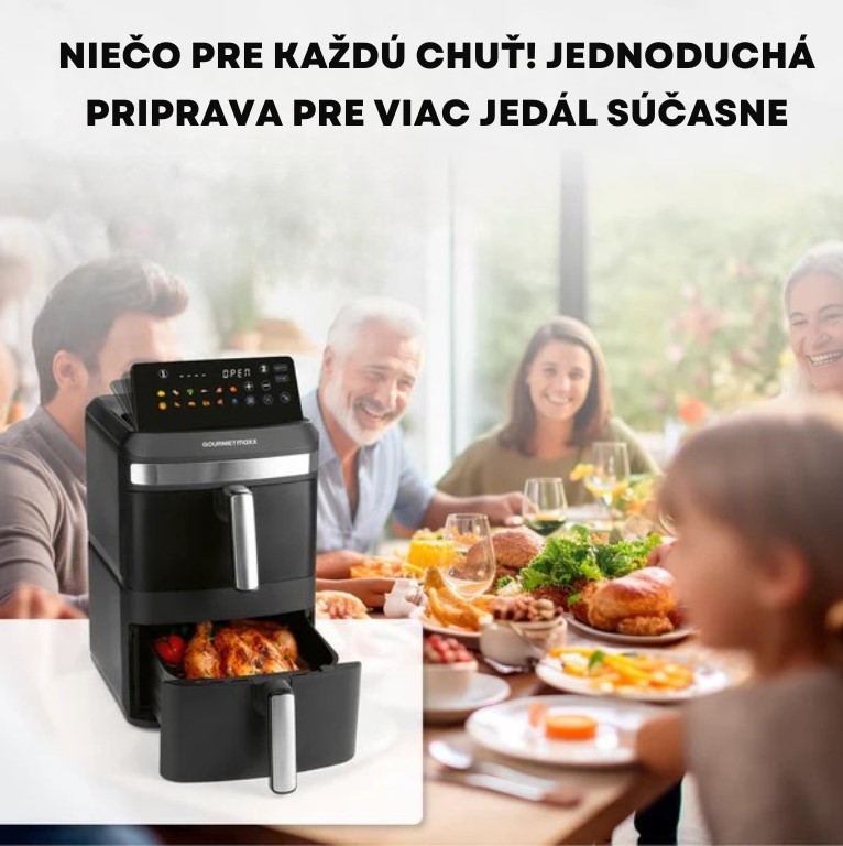 GourmetMaxx Vertikálna teplovzdušná fritéza s dvojitou komorou FryUp XL 16818 (1)